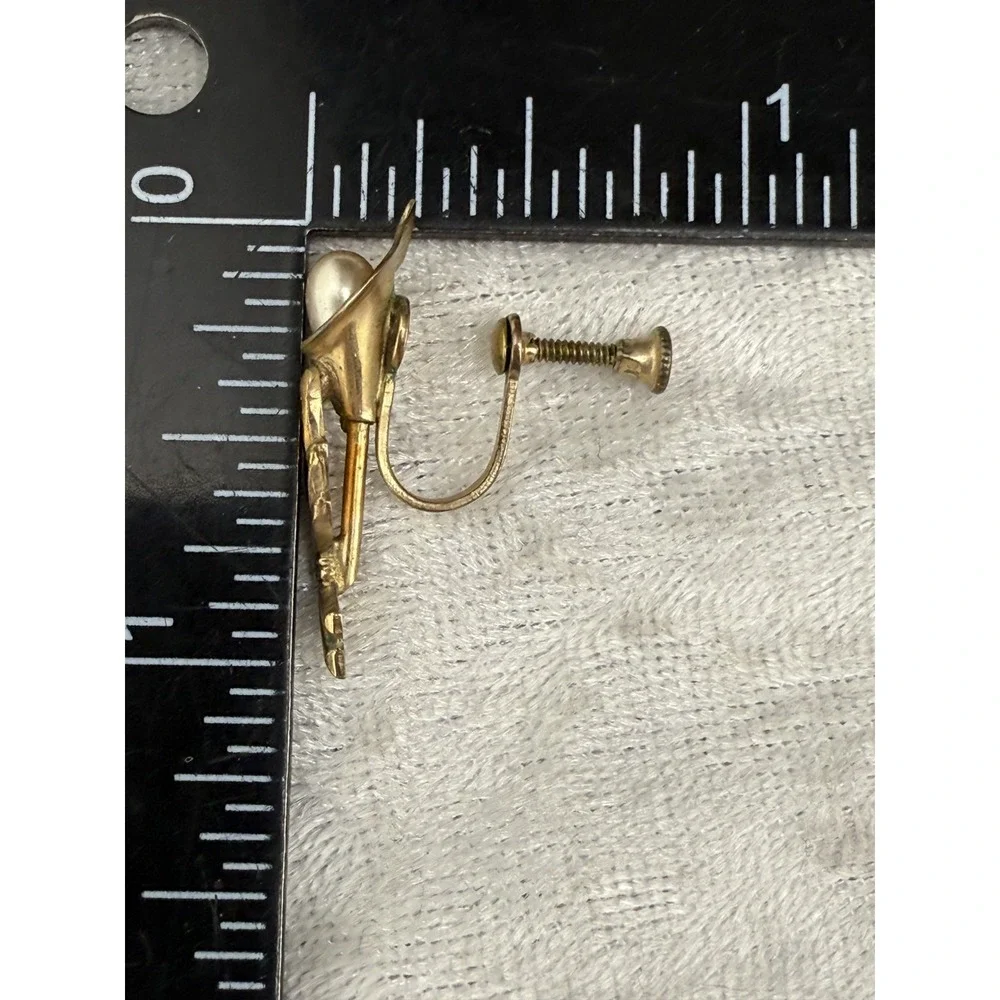 Vintage White Co.  Gold Filled Earrings‎ Faux Pearl